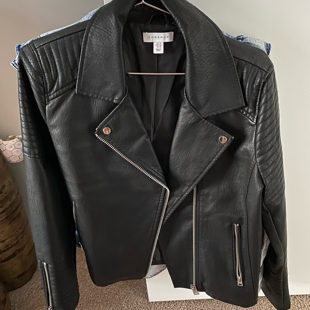 Topshop faux leather jacket size US 10